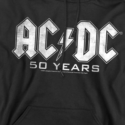 Black - Side - AC-DC Mens 50 Years Logo Hoodie