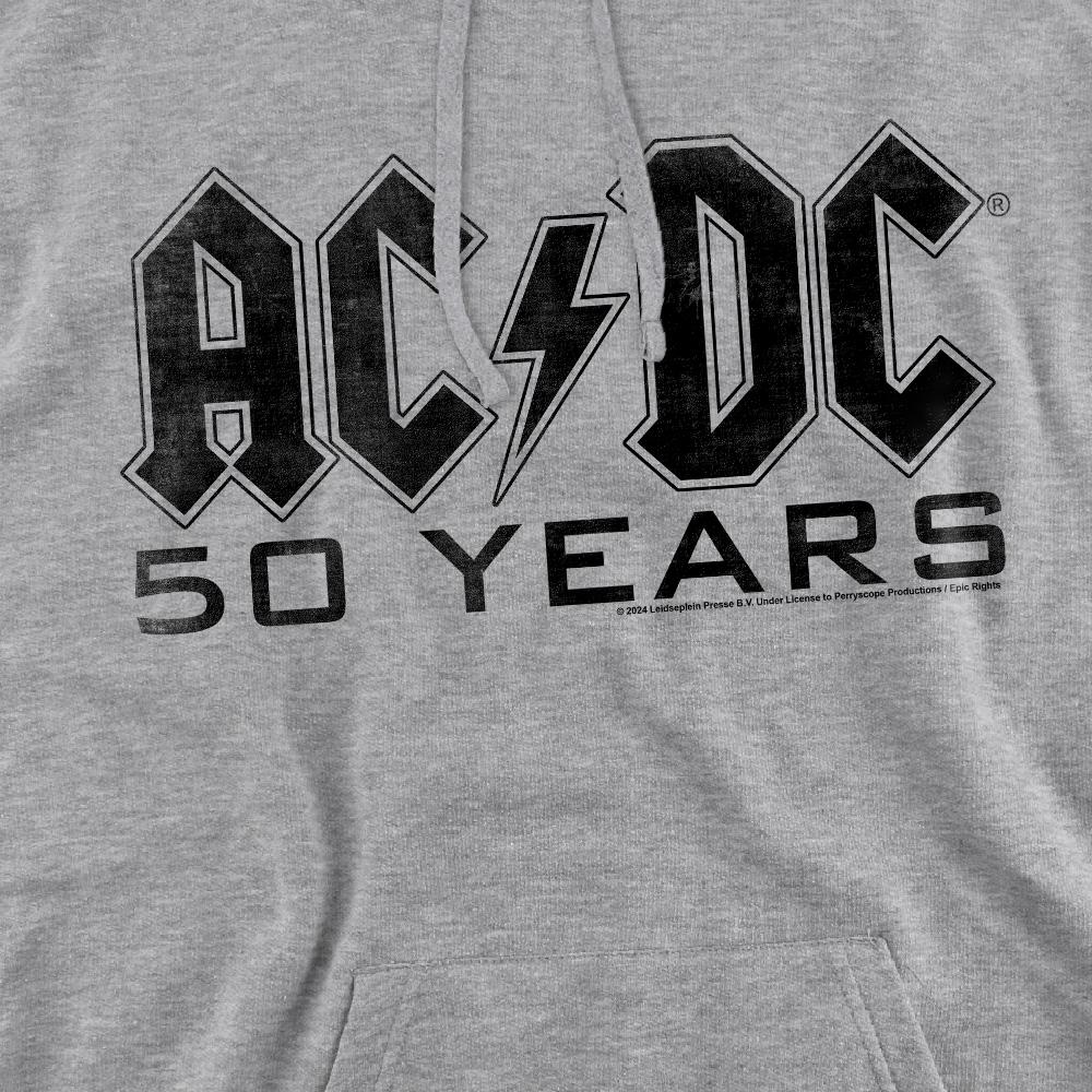 Sport Heather - Pack Shot - AC-DC Mens 50 Years Logo Hoodie