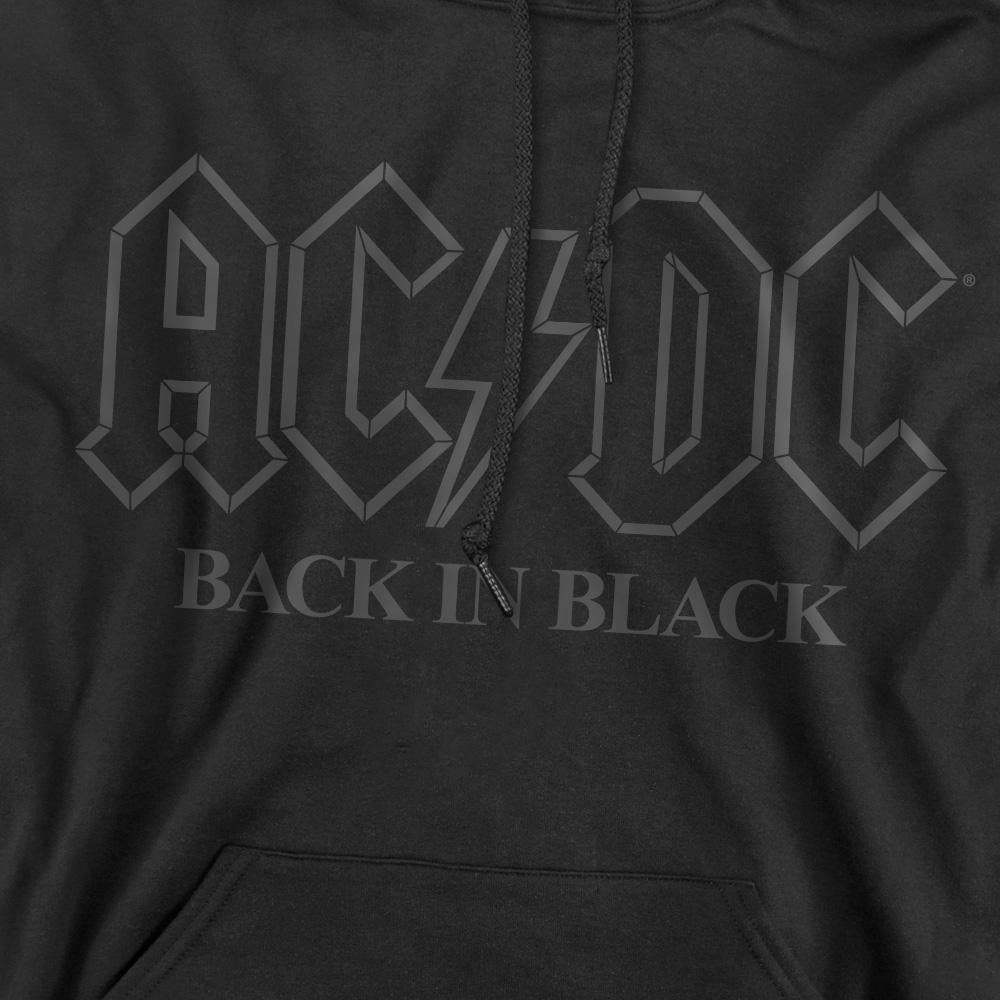 Black - Side - AC-DC Mens Back In Black Outline Hoodie
