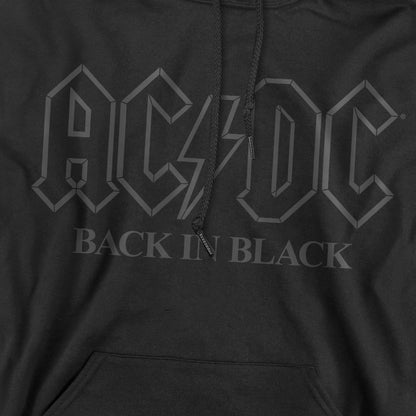 Black - Side - AC-DC Mens Back In Black Outline Hoodie