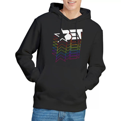 Black - Lifestyle - BET Mens Cascading Rainbow Logo Hoodie