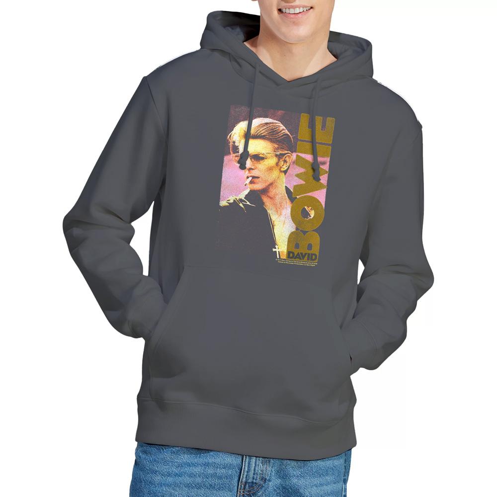 Charcoal - Lifestyle - David Bowie Mens Smokin Hoodie