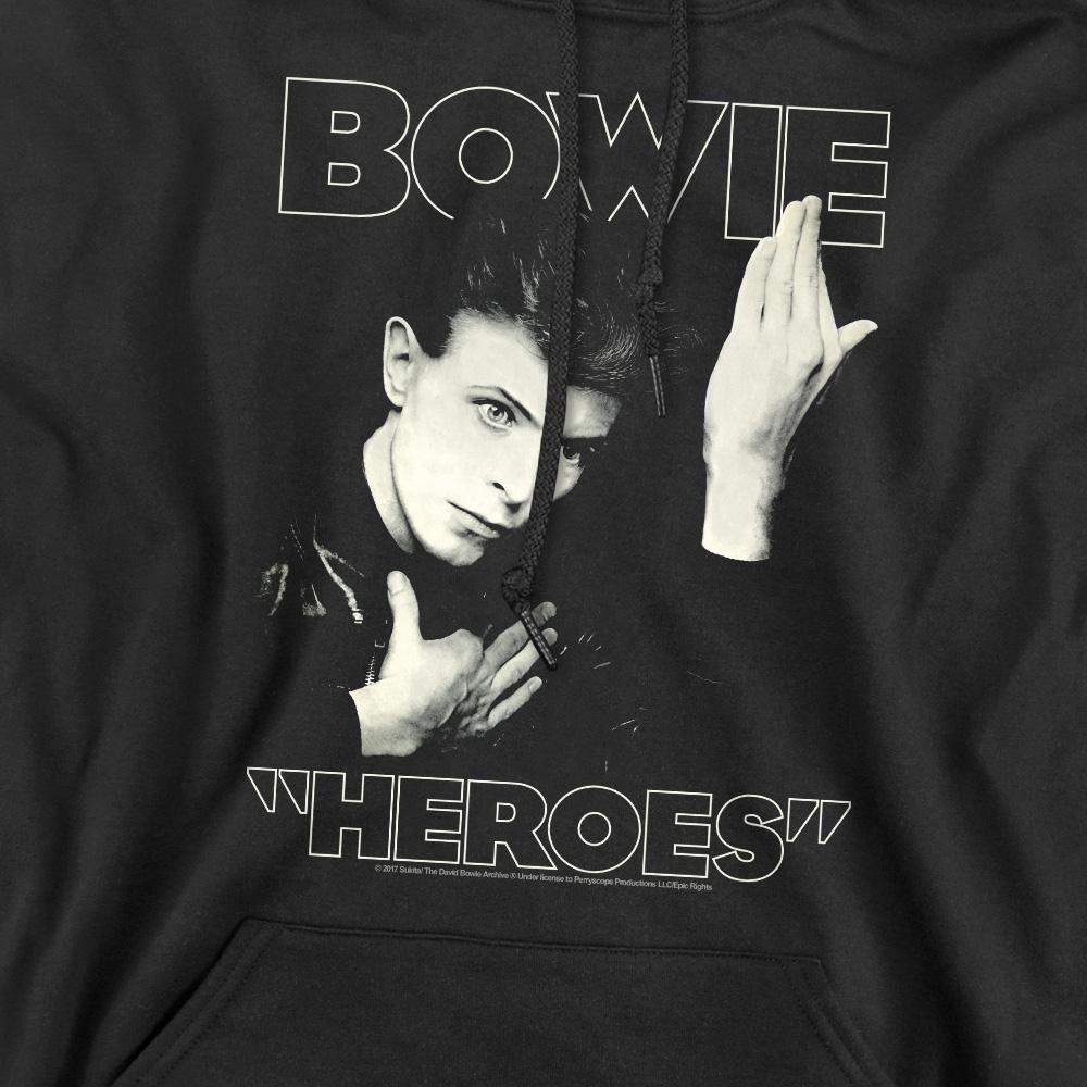 Black - Side - David Bowie Mens Heroes Cover Hoodie