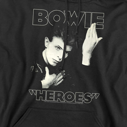 Black - Side - David Bowie Mens Heroes Cover Hoodie