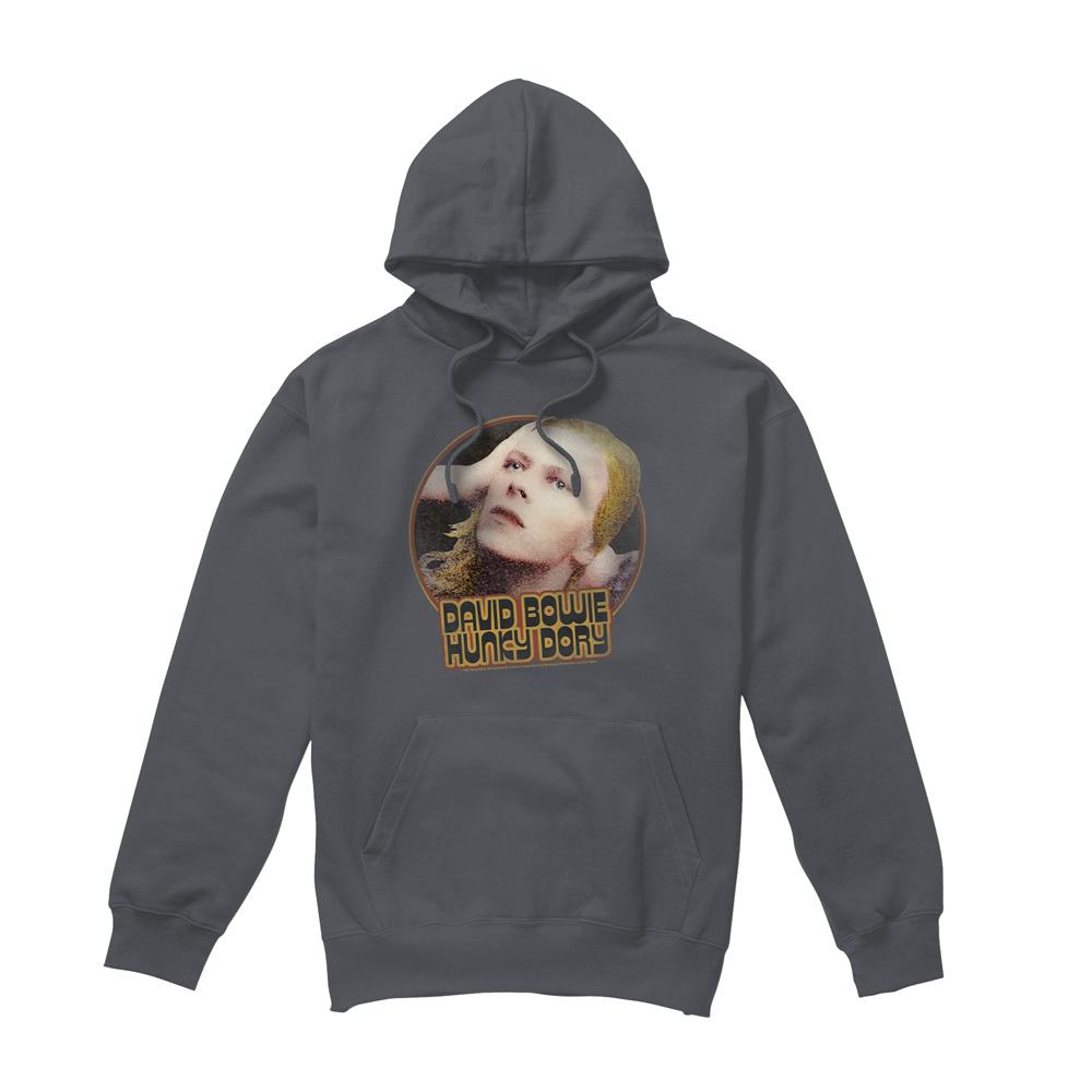 Charcoal - Front - David Bowie Mens Hunky Dory Circle Hoodie