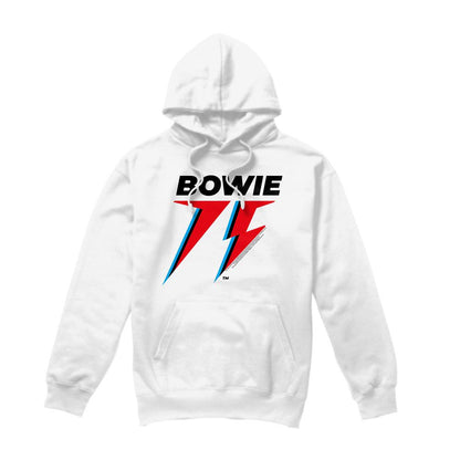White - Front - David Bowie Mens 75 Logo Hoodie
