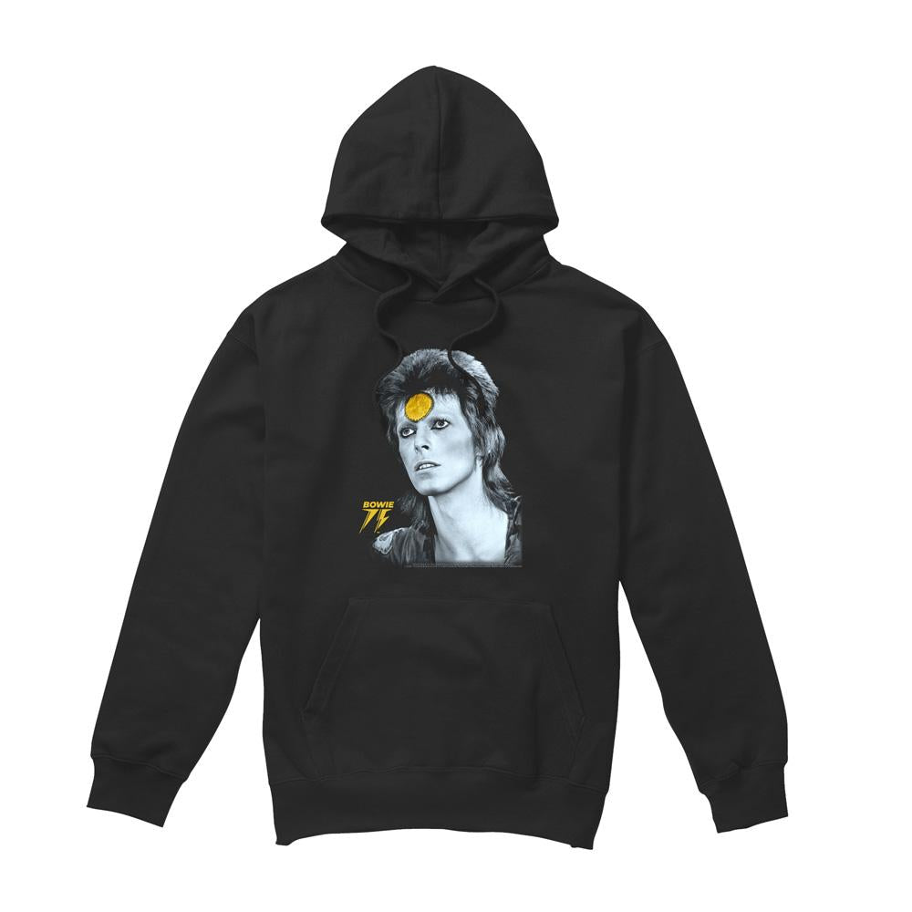 Black - Front - David Bowie Mens Golden Bowie Hoodie