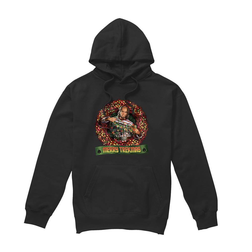 Black - Front - Star Trek Mens Merry Trekmas Christmas Hoodie
