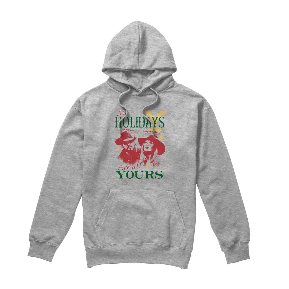 Sport Heather - Front - Yellowstone Mens My Holidays Are All Yours Christmas Hoodie