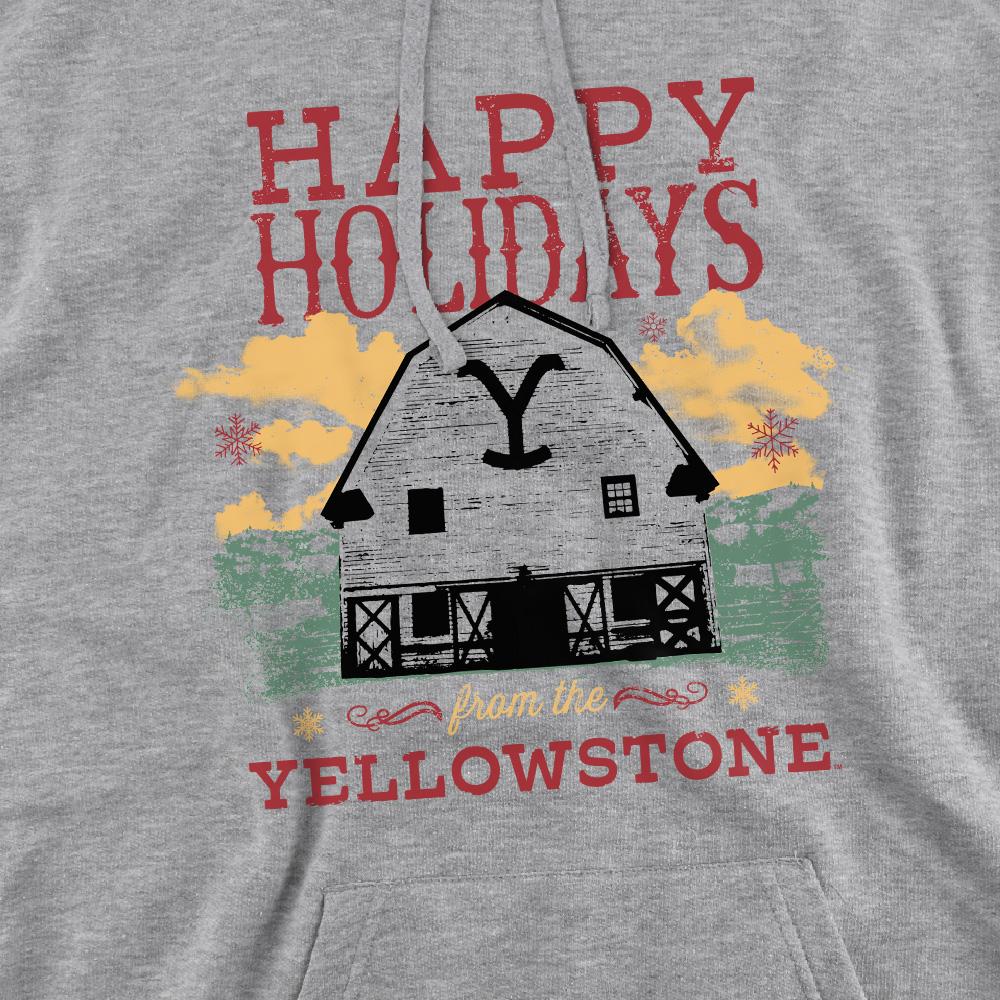 Sport Heather - Lifestyle - Yellowstone Mens Happy Holidays Christmas Hoodie