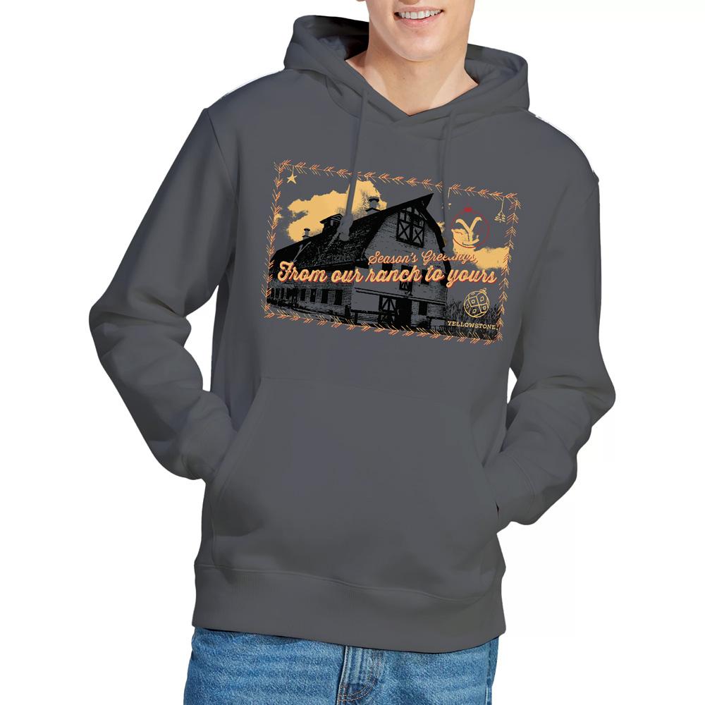 Charcoal - Lifestyle - Yellowstone Mens Seasons Greetings From The Yellowstone Christmas Hoodie