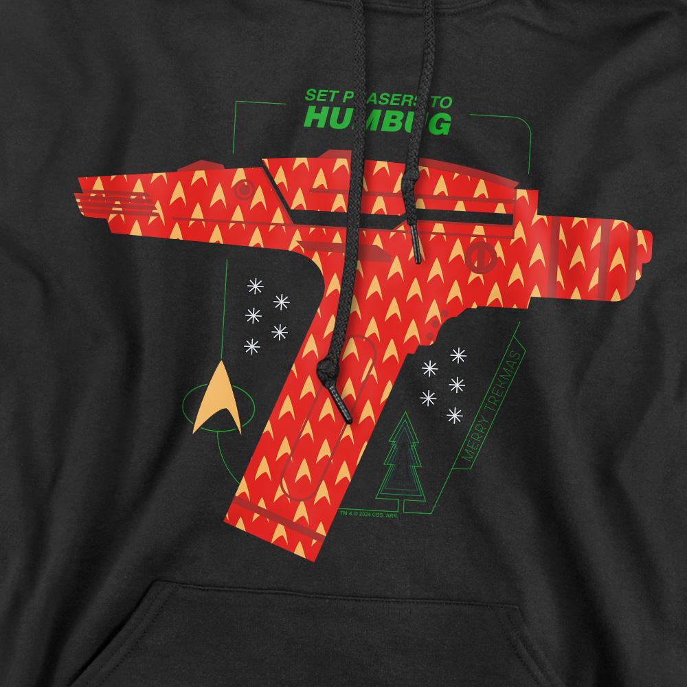 Black - Pack Shot - Star Trek: The Original Series Mens Phaser Set To Humbug Christmas Hoodie