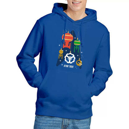 Royal Blue - Lifestyle - Star Trek Mens Spaceship Bauble Christmas Hoodie