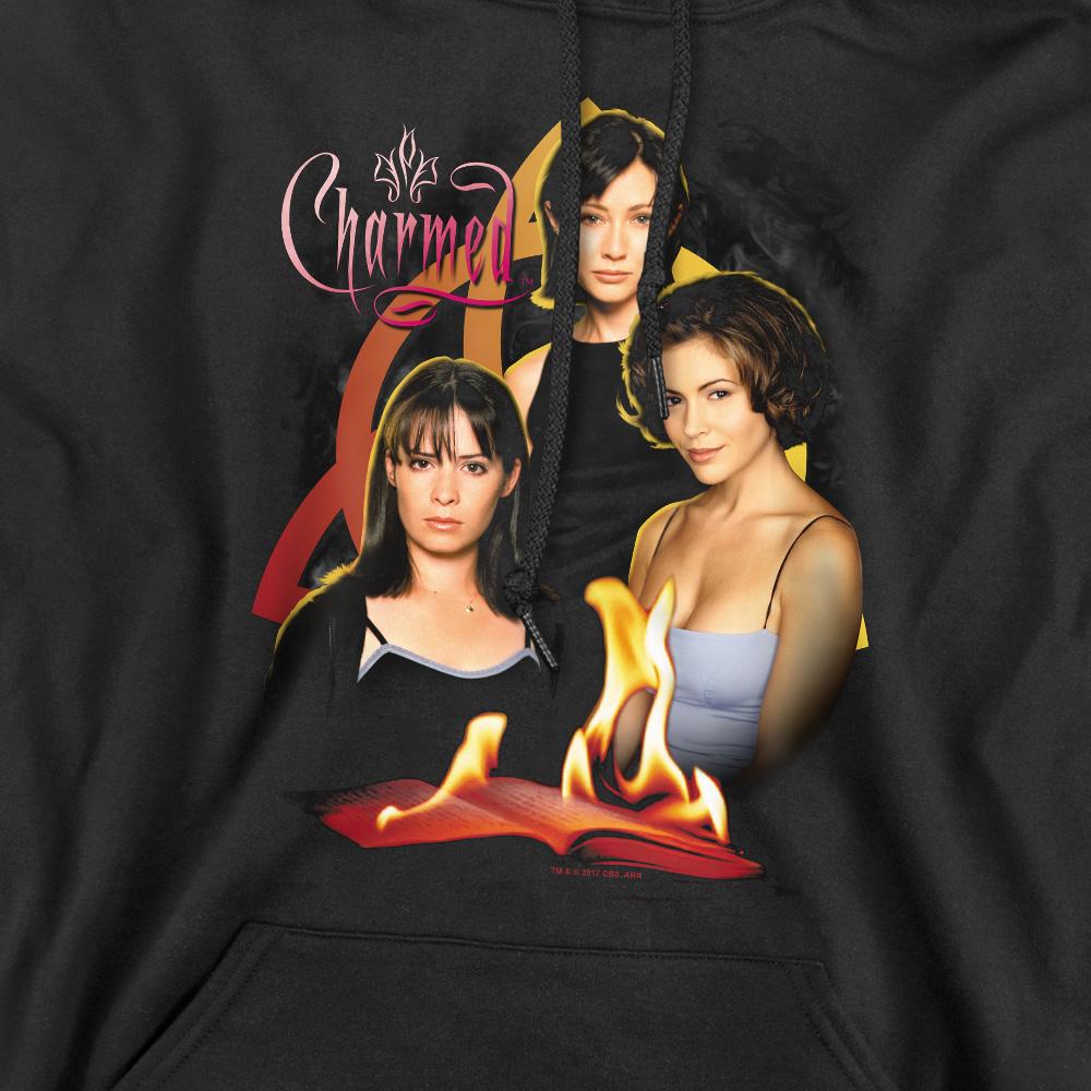 Black - Side - Charmed Mens Original Three Hoodie