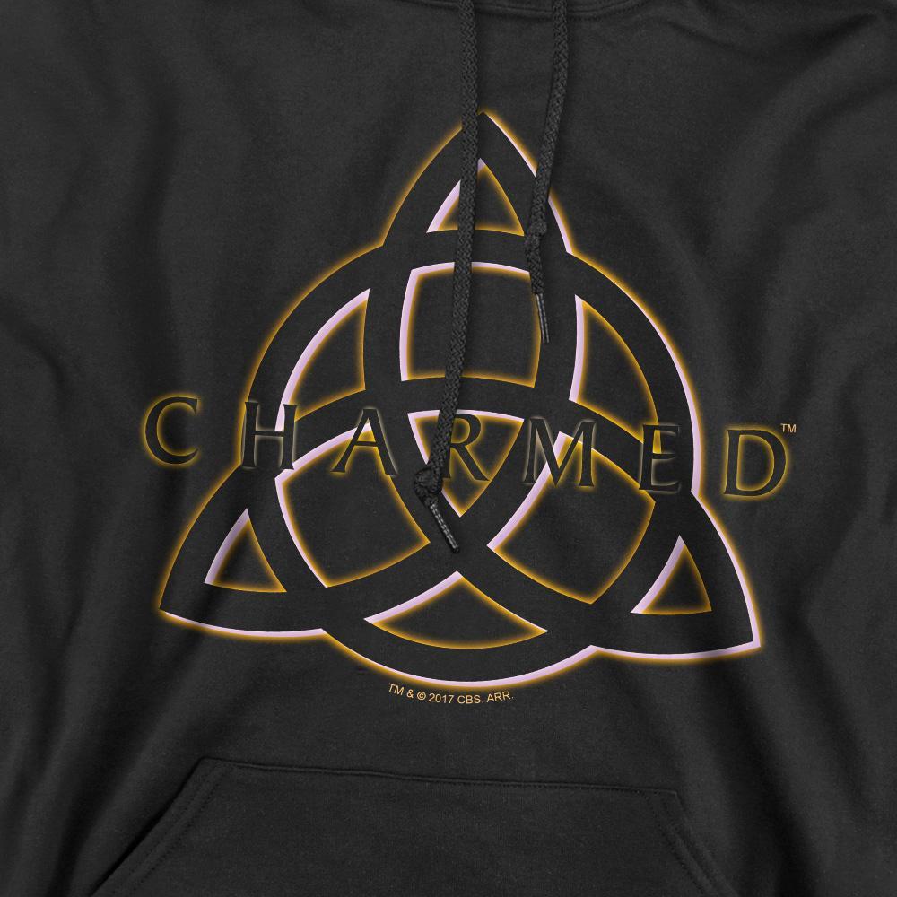 Black - Pack Shot - Charmed Mens Triple Linked Logo Hoodie