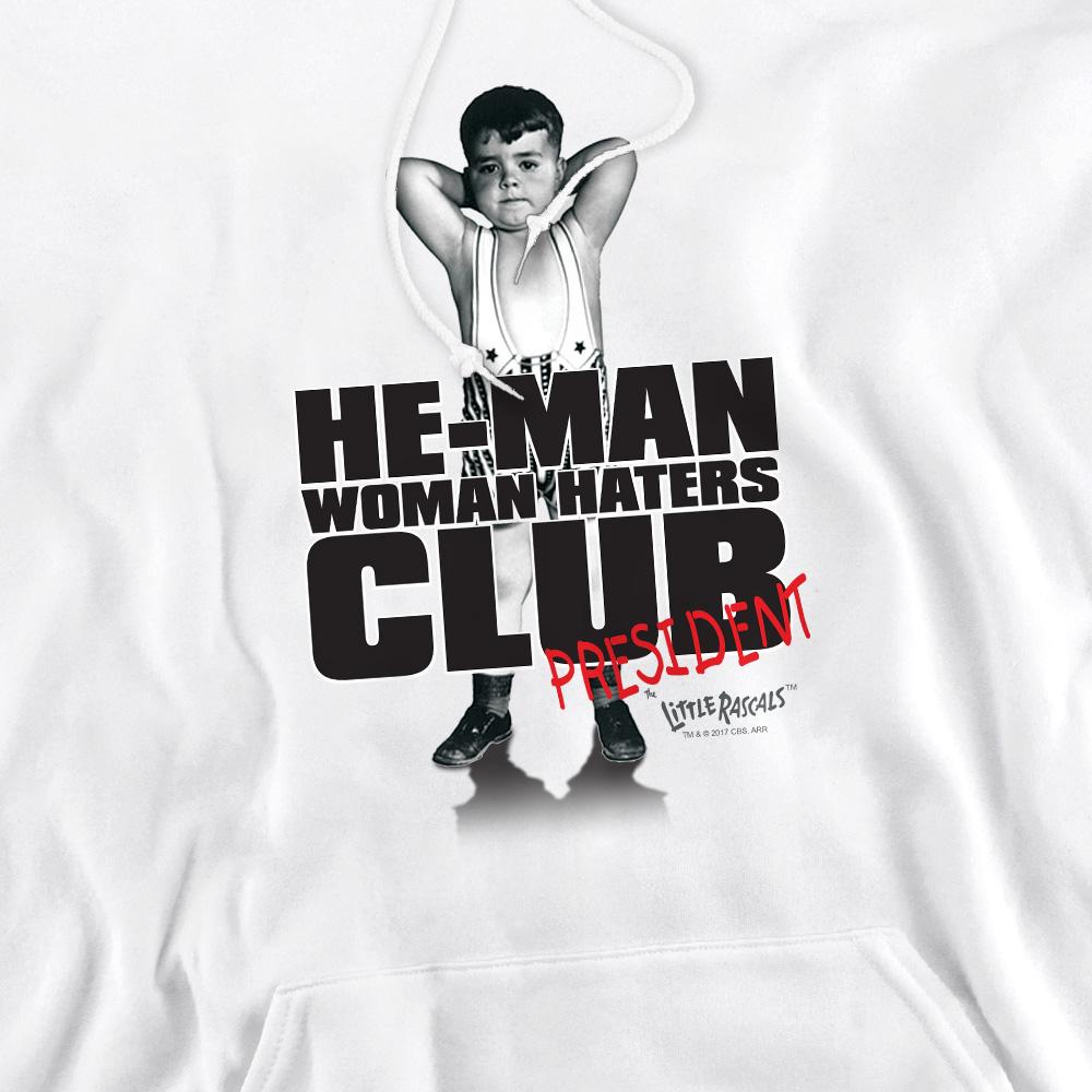White - Pack Shot - The Little Rascals Mens Club President Hoodie