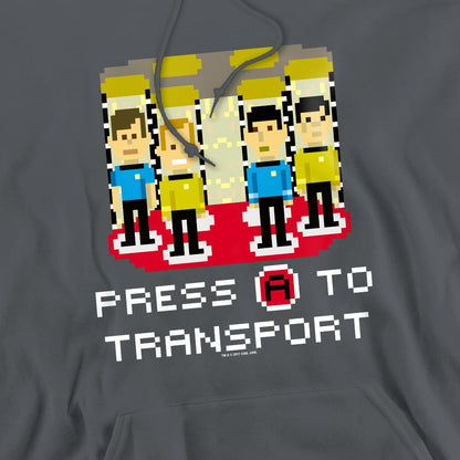 Charcoal - Pack Shot - Star Trek Mens Press A to Transport Hoodie