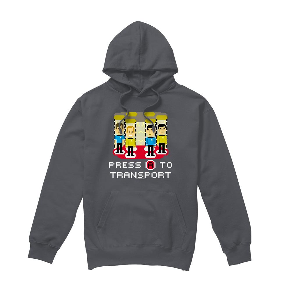 Charcoal - Front - Star Trek Mens Press A to Transport Hoodie