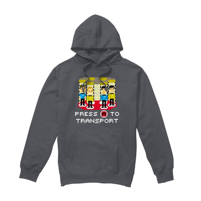 Charcoal - Front - Star Trek Mens Press A to Transport Hoodie