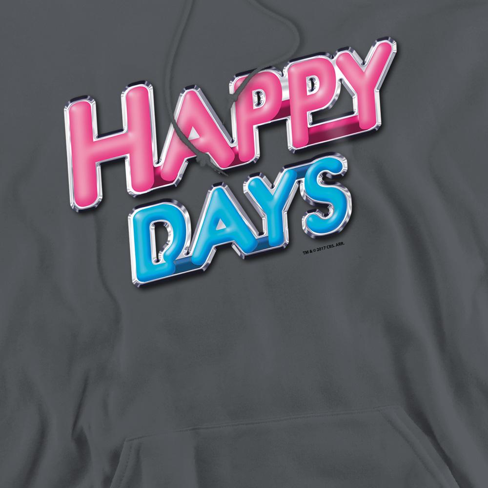 Charcoal - Pack Shot - Happy Days Mens Logo Hoodie