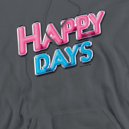 Charcoal - Pack Shot - Happy Days Mens Logo Hoodie
