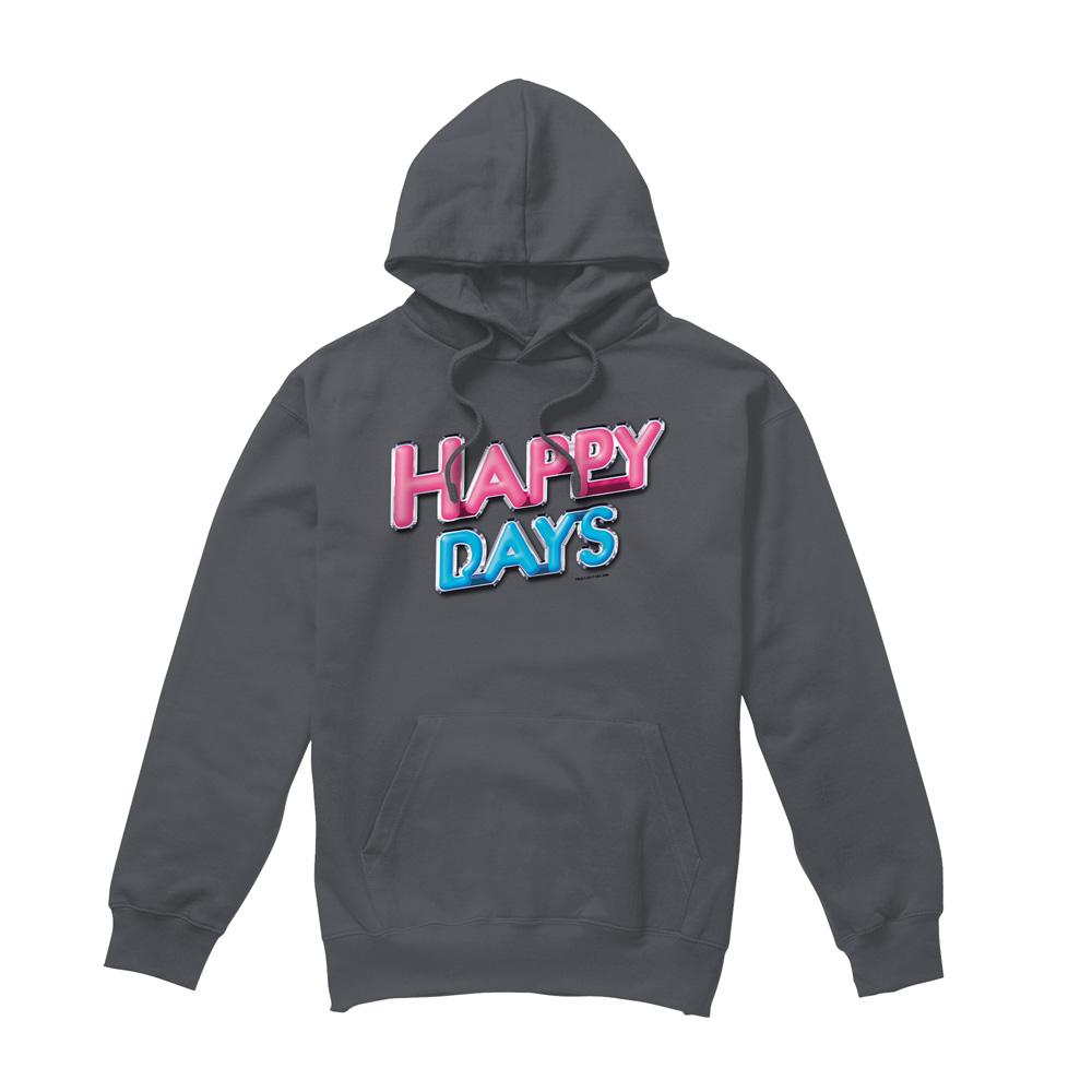 Charcoal - Front - Happy Days Mens Logo Hoodie
