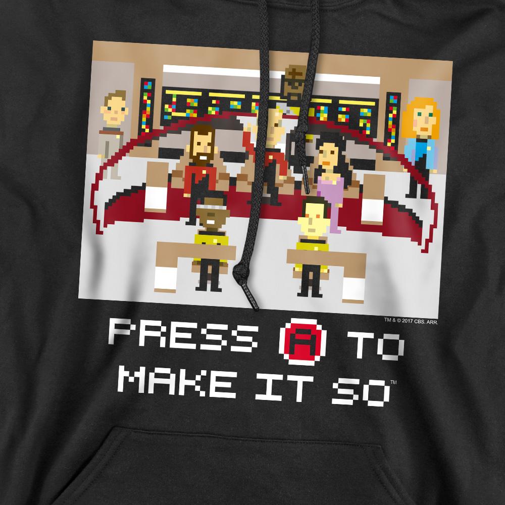 Black - Pack Shot - Star Trek Mens Make It So Pixel Hoodie