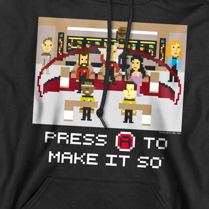 Black - Pack Shot - Star Trek Mens Make It So Pixel Hoodie