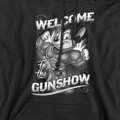 Black - Pack Shot - Mighty Mouse Mens Mighty Gunshow Hoodie