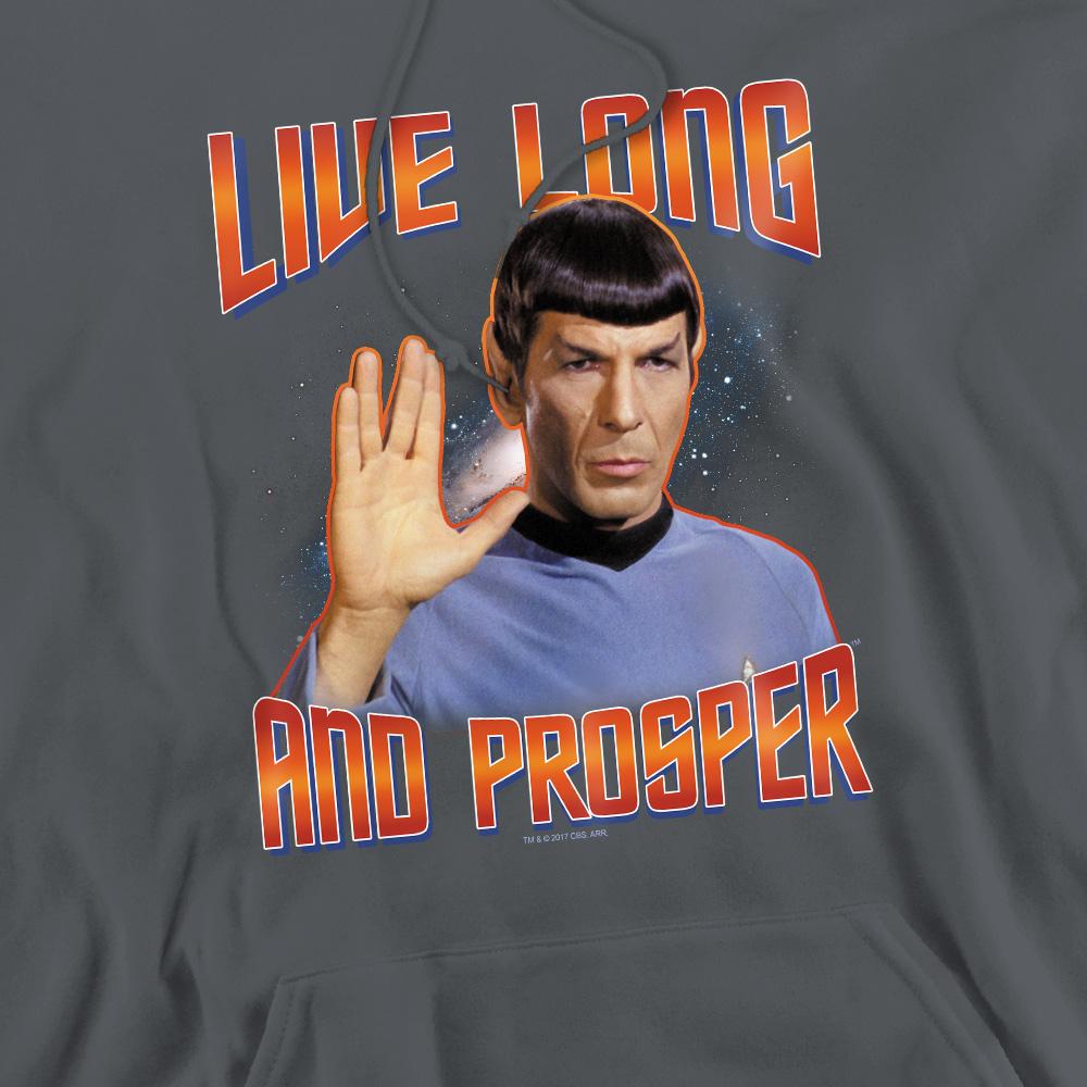Charcoal - Pack Shot - Star Trek: The Original Series Mens Live Long and Prosper Spock Hoodie