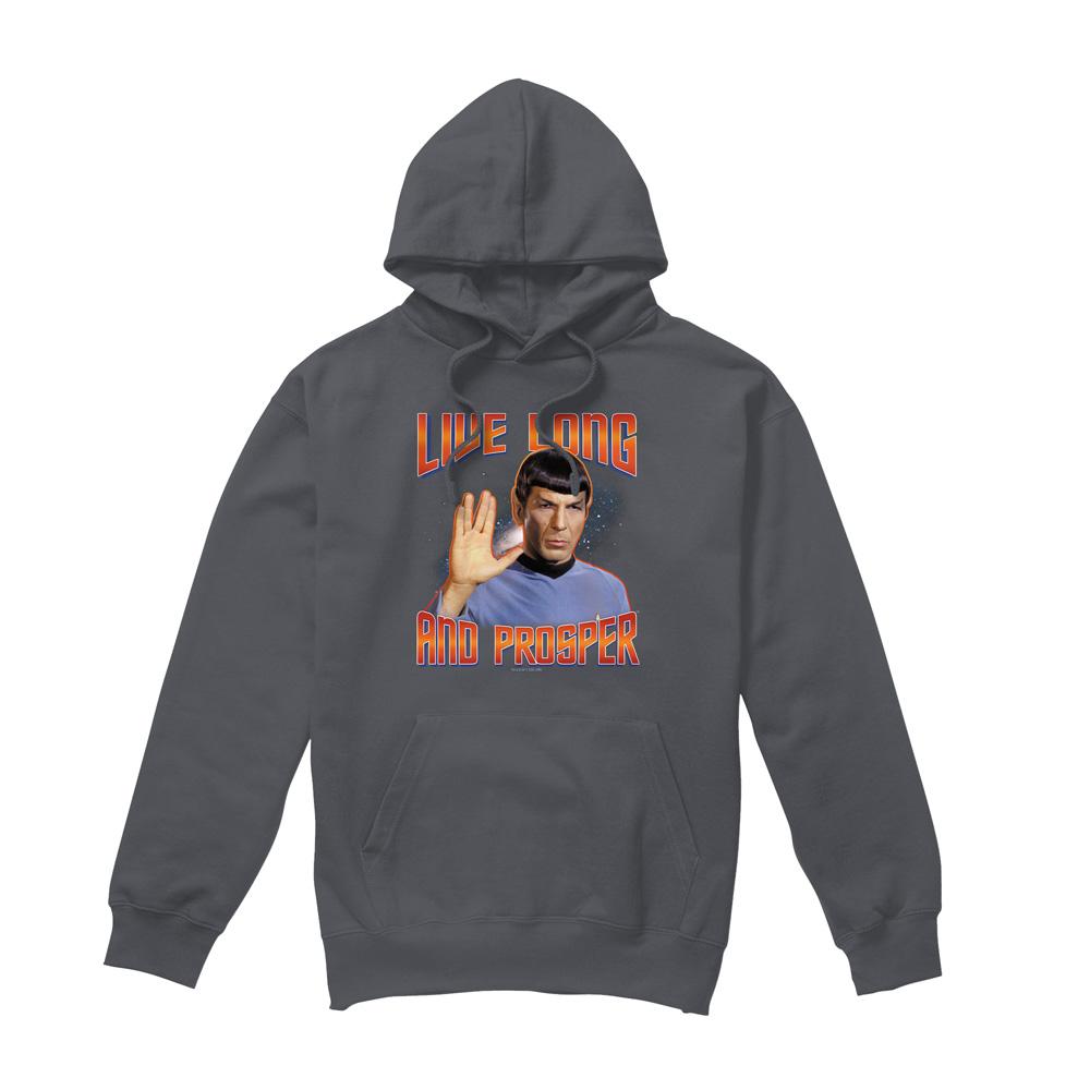 Charcoal - Front - Star Trek: The Original Series Mens Live Long and Prosper Spock Hoodie