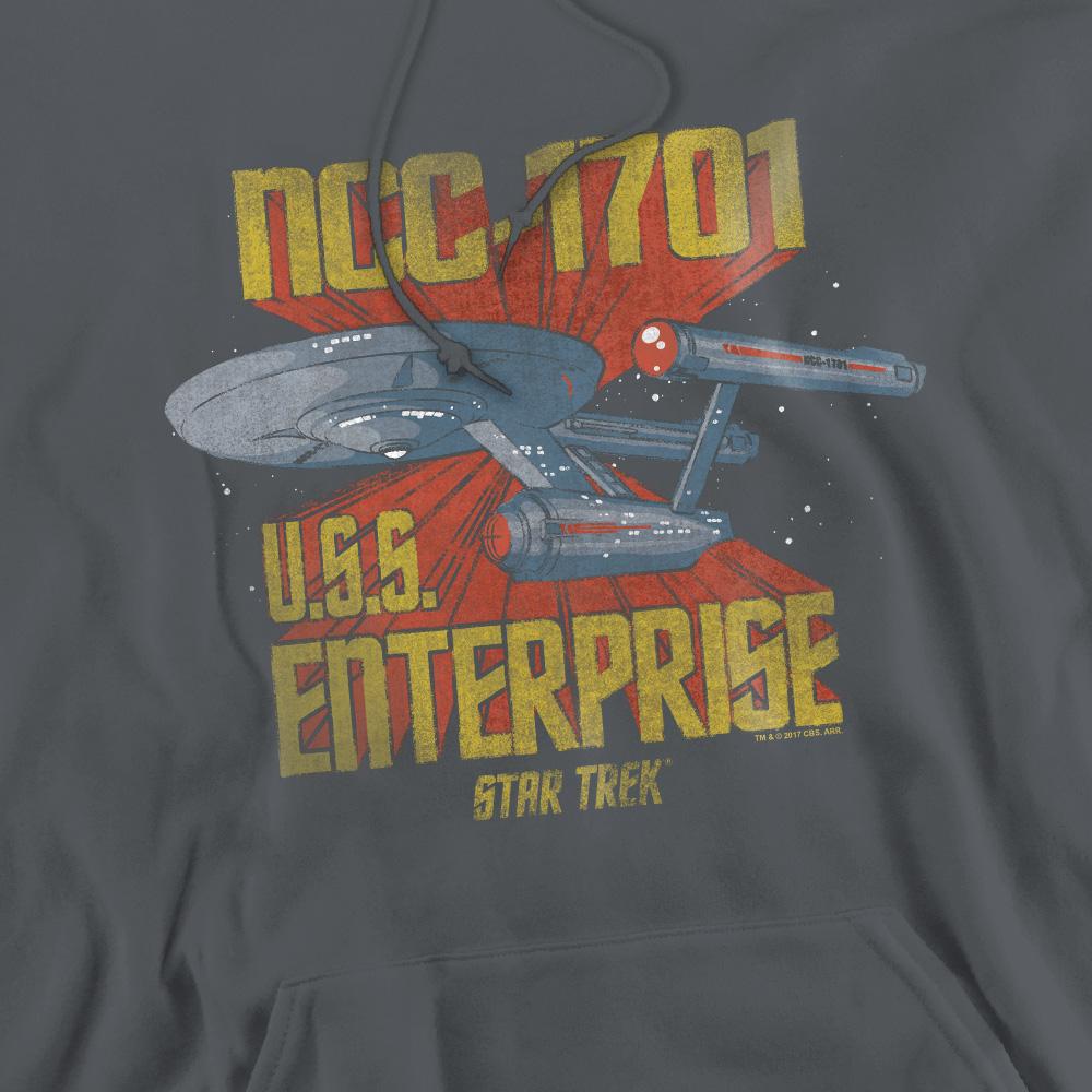 Charcoal - Side - Star Trek Mens NCC-1701 Hoodie