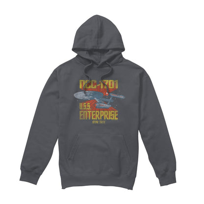 Charcoal - Front - Star Trek Mens NCC-1701 Hoodie