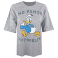 Heather Grey - Front - Disney Womens-Ladies No Pants No Problem Donald Duck Oversized T-Shirt