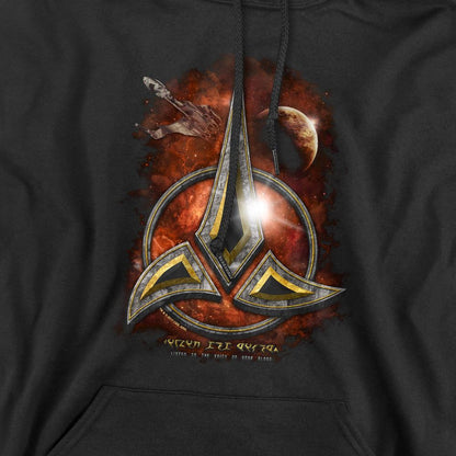 Black - Pack Shot - Star Trek Mens Klingon Crest Hoodie