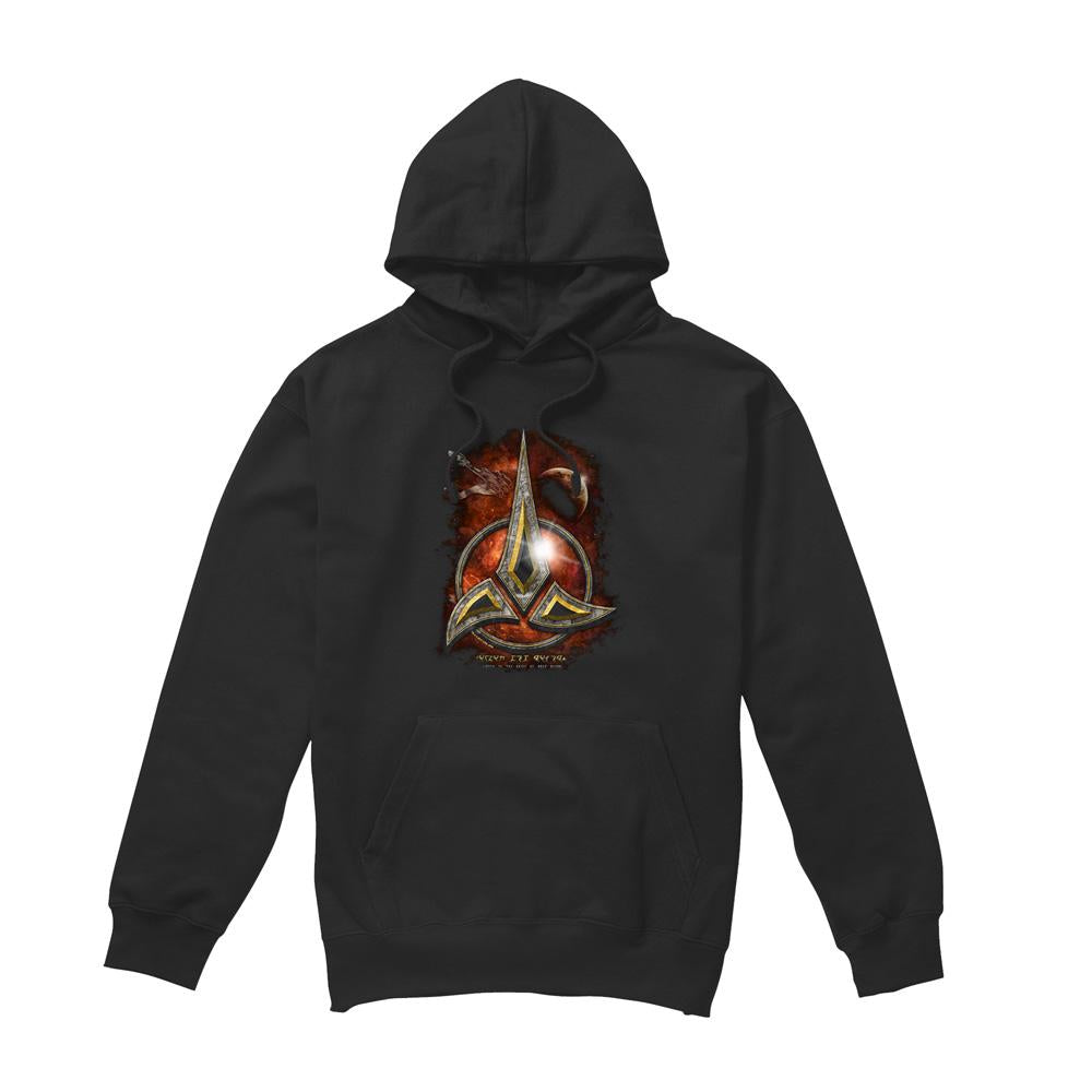 Black - Front - Star Trek Mens Klingon Crest Hoodie