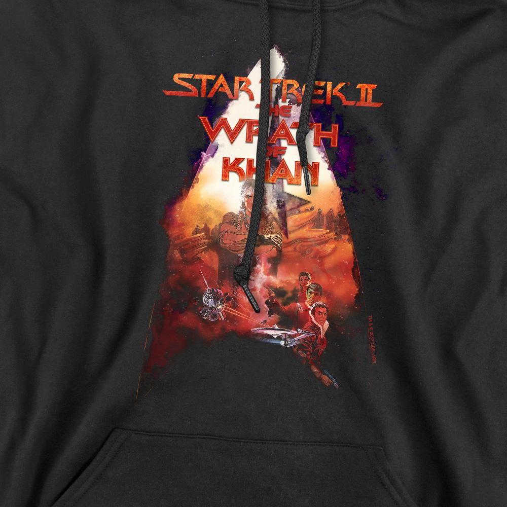 Black - Pack Shot - Star Trek Mens The Wrath of Khan Poster Hoodie