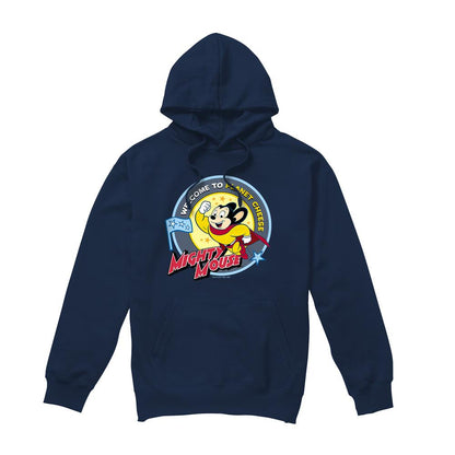 Navy - Front - Mighty Mouse Mens Planet Cheese Hoodie