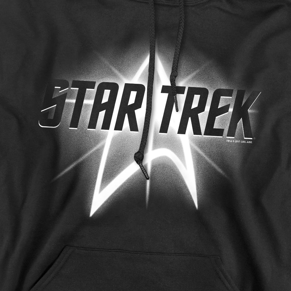 Black - Pack Shot - Star Trek Mens Glow Logo Hoodie