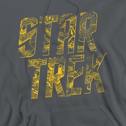 Charcoal - Pack Shot - Star Trek Mens Schematic Logo Hoodie