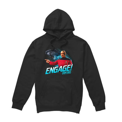 Black - Front - Star Trek Mens Engage Hoodie