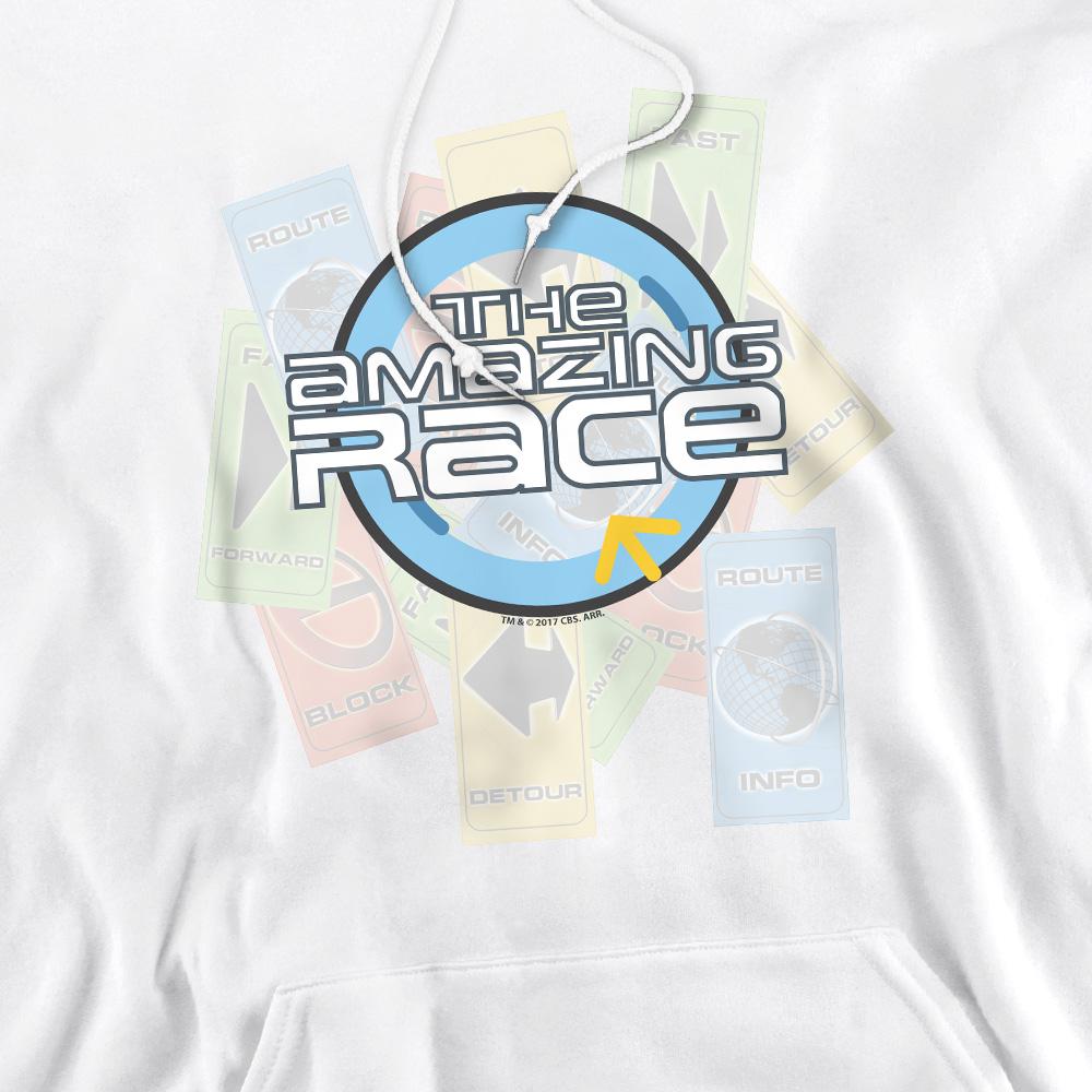 White - Pack Shot - The Amazing Race Mens The Race Hoodie