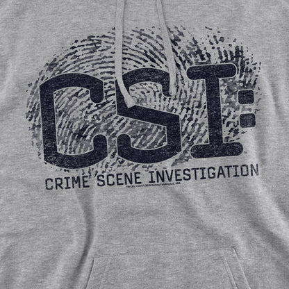 Sport Heather - Pack Shot - CSI Mens Distressed Logo Hoodie