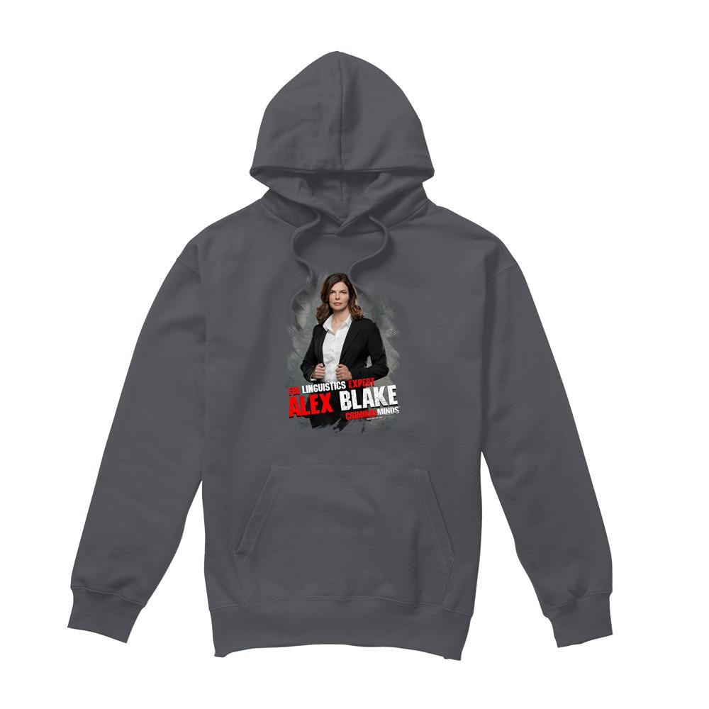 Charcoal - Front - Criminal Minds Mens Alex Blake Hoodie