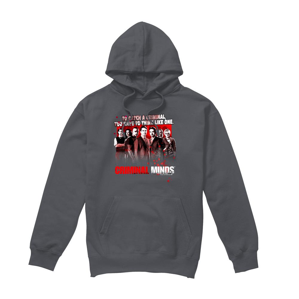 Charcoal - Front - Criminal Minds Mens Think Like One Hoodie