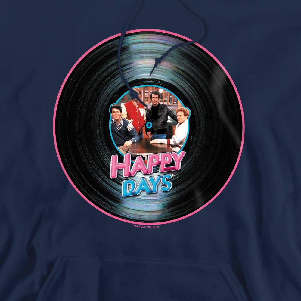Navy - Pack Shot - Happy Days Mens On the Record Hoodie