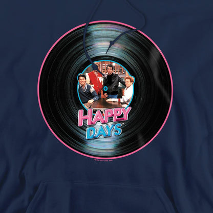 Navy - Pack Shot - Happy Days Mens On the Record Hoodie