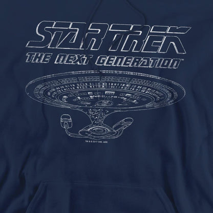 Navy - Pack Shot - Star Trek Mens The Next Generation Enterprise Hoodie