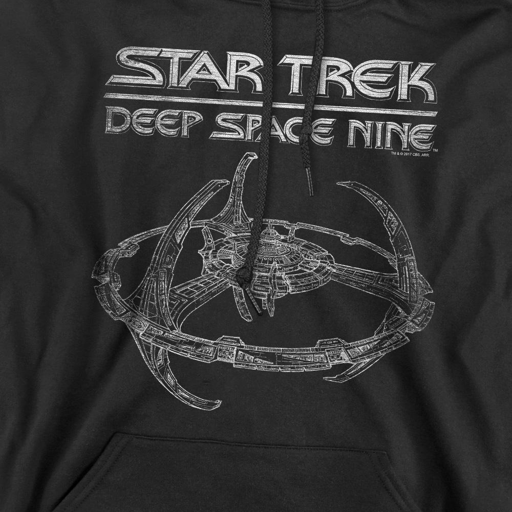 Black - Side - Star Trek Mens Deep Space Nine Station Hoodie