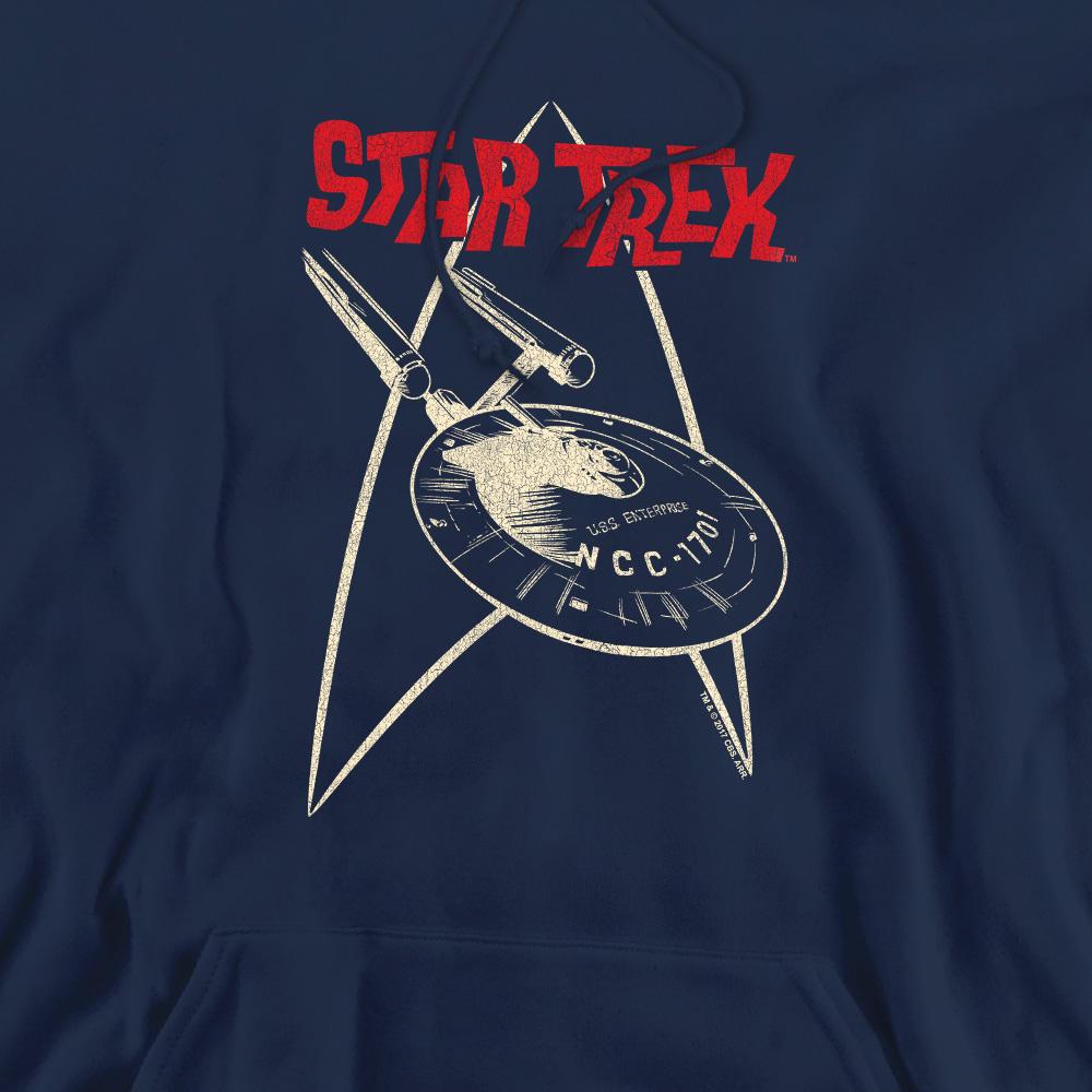 Navy - Pack Shot - Star Trek Mens Ship Symbol Hoodie